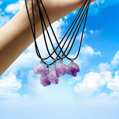 5pcs Natural Crystal Amethyst Round Bead Lucky Necklace Energy Bracelet