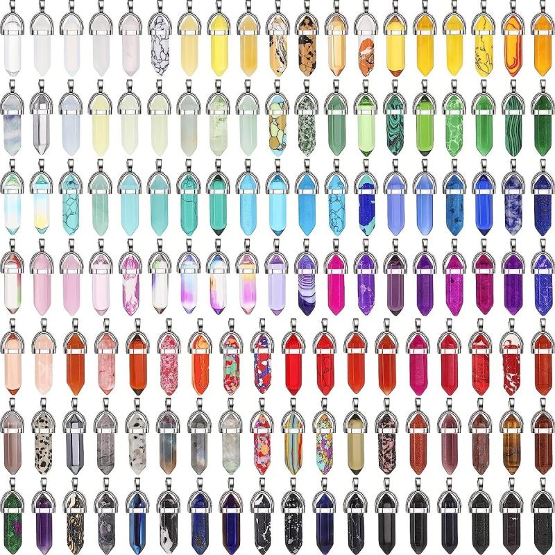 Crystal Pendant Bulk Natural Gemstone Chakra Necklace Meditation