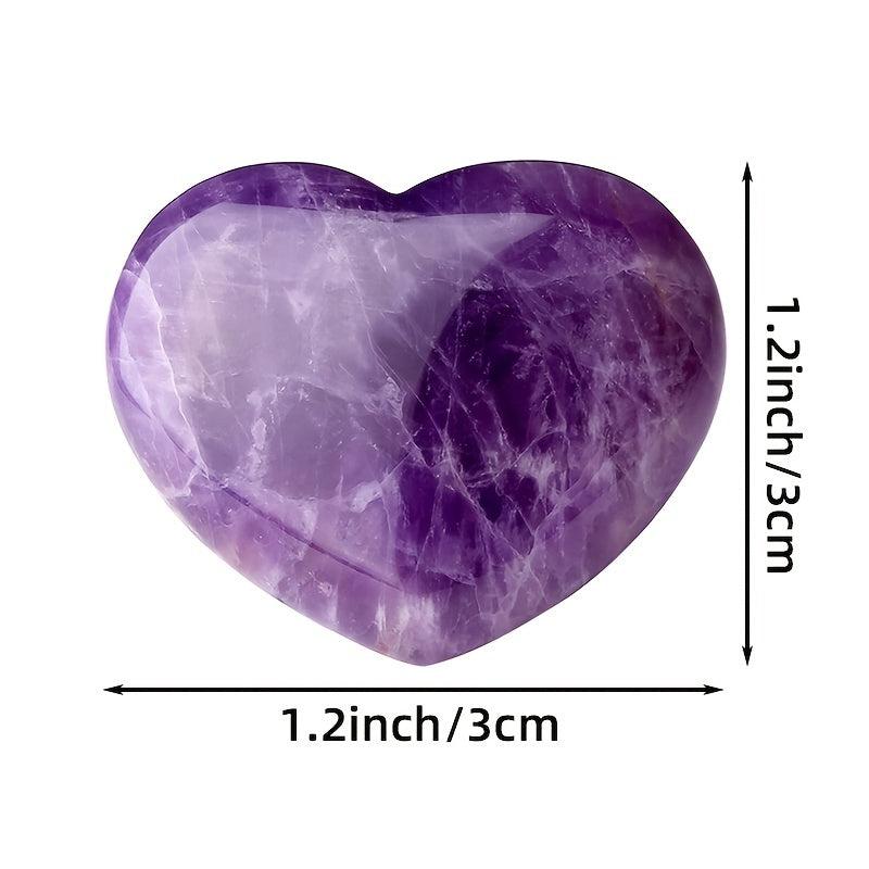 1pc Amethyst Heart Gemstone Reiki Quartz Crystal