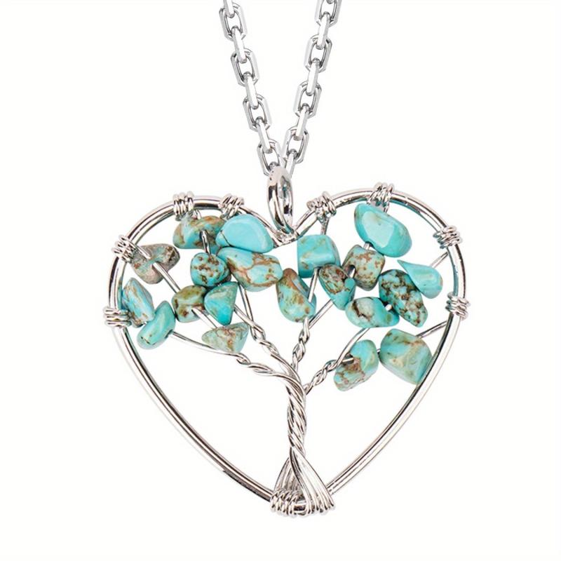 Tree Of Life Pendant Seven Chakra Love Heart Necklace