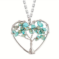Tree Of Life Pendant Seven Chakra Love Heart Necklace