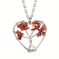 Tree Of Life Pendant Seven Chakra Love Heart Necklace
