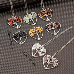 Tree Of Life Pendant Seven Chakra Love Heart Necklace