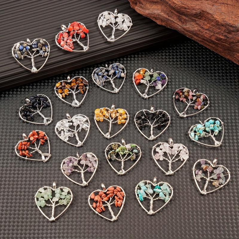 Tree Of Life Pendant Seven Chakra Love Heart Necklace