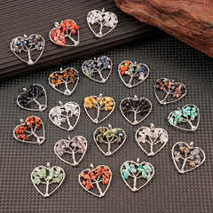Tree Of Life Pendant Seven Chakra Love Heart Necklace