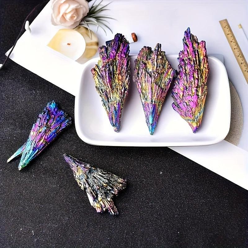 Natural Tourmaline Rainbow Peacock Feather Stone Colorful Mineral Specimen