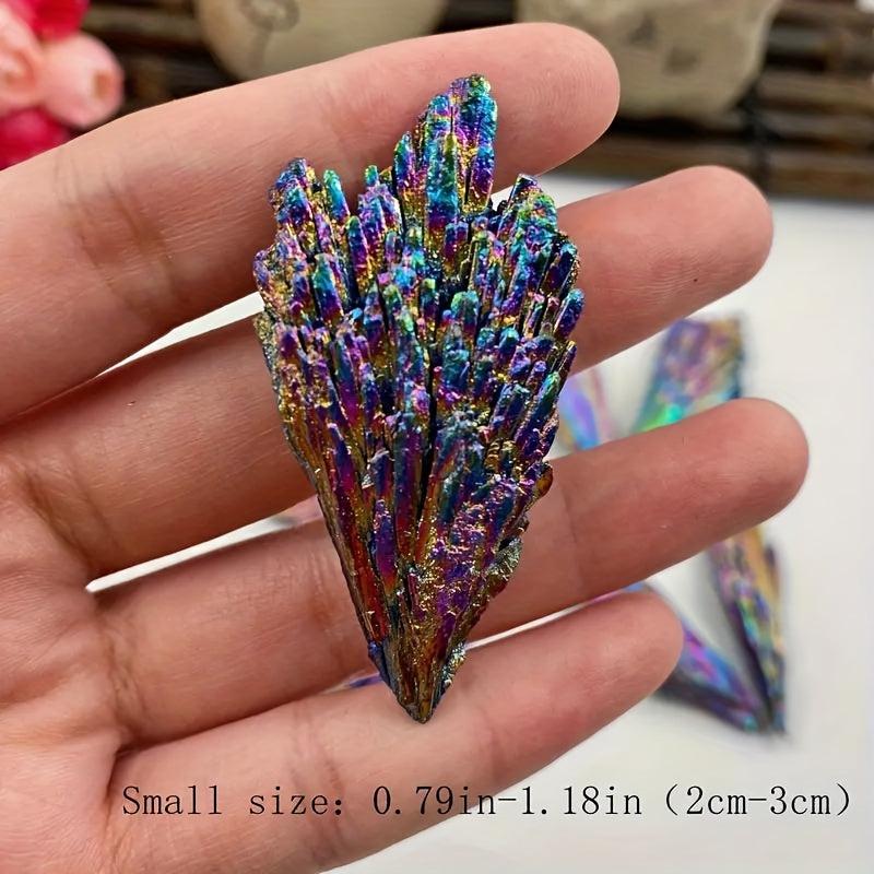 Natural Tourmaline Rainbow Peacock Feather Stone Colorful Mineral Specimen