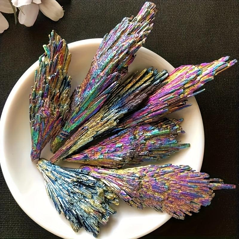 Natural Tourmaline Rainbow Peacock Feather Stone Colorful Mineral Specimen