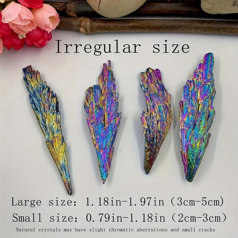 Natural Tourmaline Rainbow Peacock Feather Stone Colorful Mineral Specimen
