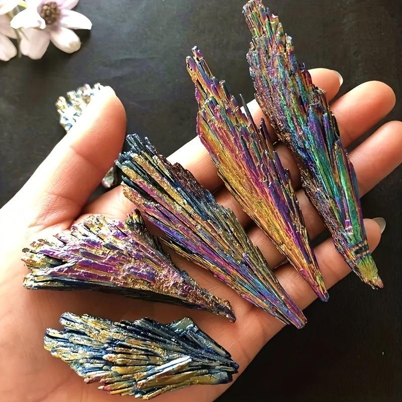 Natural Tourmaline Rainbow Peacock Feather Stone Colorful Mineral Specimen