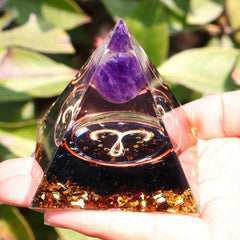 1pc Twelve Constellations Orgone Pyramid Healing Crystal Energy