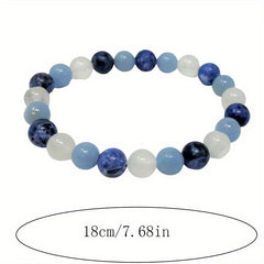 Positive Energy Crystal Bracelet Clear Quartz Angelite Sodalite