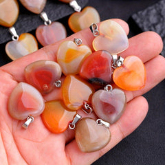 Red Agate Heart Shaped Necklace Pendant DIY Accessories