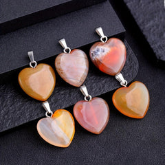 Red Agate Heart Shaped Necklace Pendant DIY Accessories