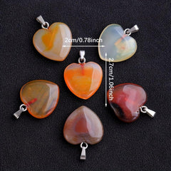 Red Agate Heart Shaped Necklace Pendant DIY Accessories