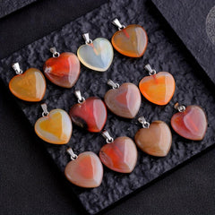 Red Agate Heart Shaped Necklace Pendant DIY Accessories