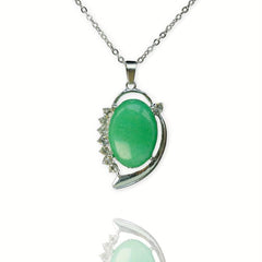 Ears Spot Drill Denier Ellipse Moon Crystal Pendant Necklace