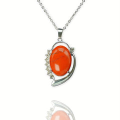 Ears Spot Drill Denier Ellipse Moon Crystal Pendant Necklace