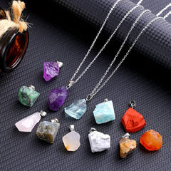10pcs Random Irregular Raw Stone Pendant Ore Crystal Chakra Healing Wiccan DIY