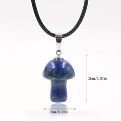 Pink Crystal Mushroom Pendant Necklace Positive Energy Christmas Gift
