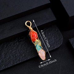5pcs Colorful Stone Mesh Necklace 7 Chakra Love Pendant