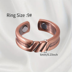 Women's Copper Magnetic Bracelet & Rings Set