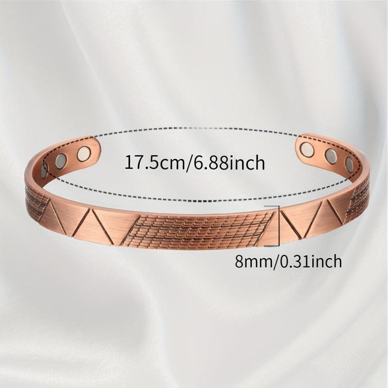 Women's Copper Magnetic Bracelet & Rings Set