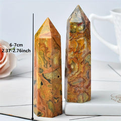 Mexican Crazy Lace Agate Crystal Towers Single Pointed Hexagons