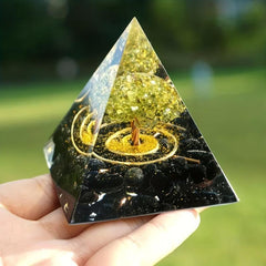 Amethyst Crystal Ball Orgone Pyramid for Positive Energy & Stress Reduction