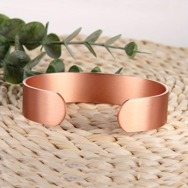 Adjustable Copper Magnetic Cuff Bracelet with 12 Magnets