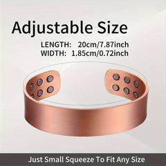 Adjustable Copper Magnetic Cuff Bracelet with 12 Magnets