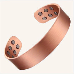 Adjustable Copper Magnetic Cuff Bracelet with 12 Magnets