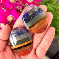 Chakra Crystals Healing Stones 7 Chakra Thumb Worry Stone