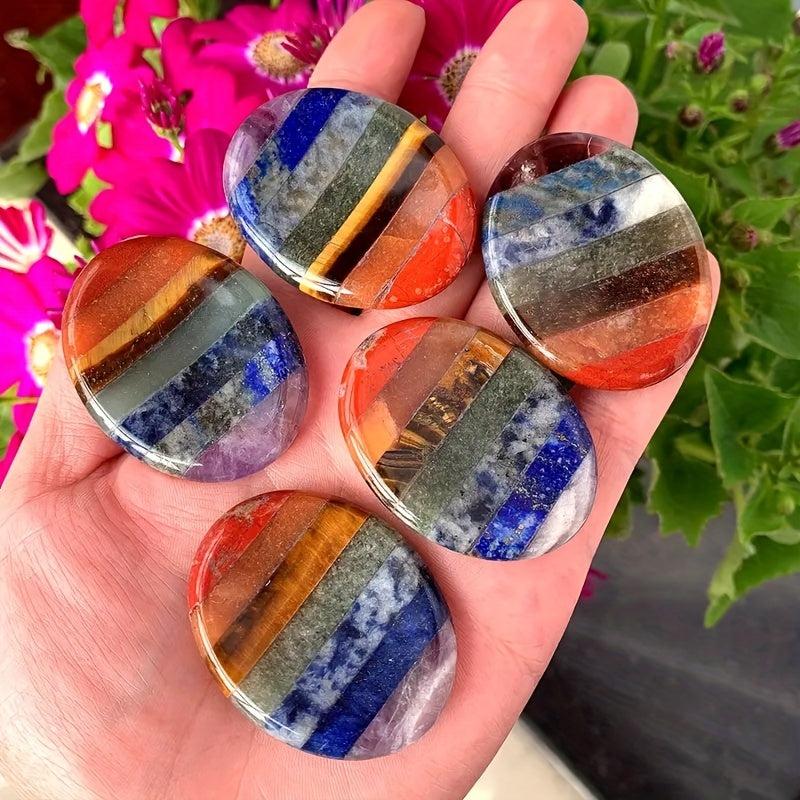 Chakra Crystals Healing Stones 7 Chakra Thumb Worry Stone