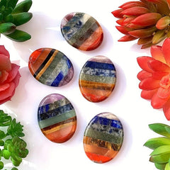 Chakra Crystals Healing Stones 7 Chakra Thumb Worry Stone