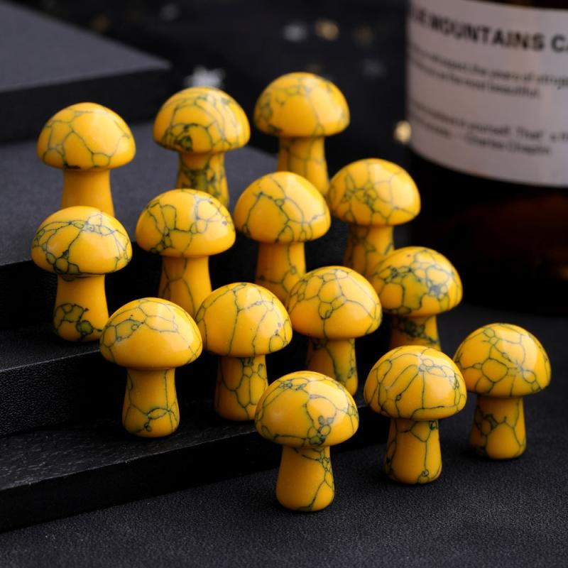 Natural Stone Mini Yellow Pine Stone Mushroom DIY Garden Decoration