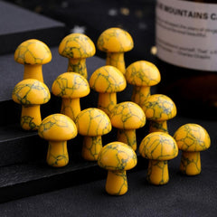 Natural Stone Mini Yellow Pine Stone Mushroom DIY Garden Decoration
