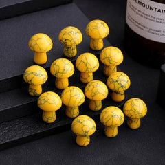 Natural Stone Mini Yellow Pine Stone Mushroom DIY Garden Decoration