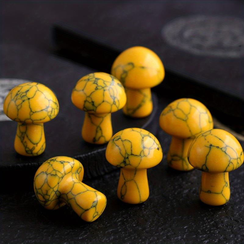 Natural Stone Mini Yellow Pine Stone Mushroom DIY Garden Decoration