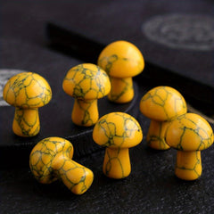 Natural Stone Mini Yellow Pine Stone Mushroom DIY Garden Decoration