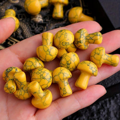 Natural Stone Mini Yellow Pine Stone Mushroom DIY Garden Decoration