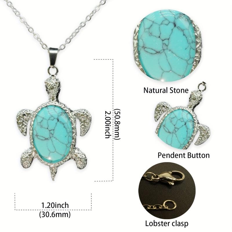 Tortoise Denier Ellipse Crystal Pendant Necklace