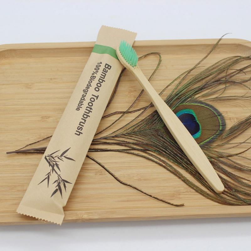 20pcs Bamboo Biodegradable Toothbrush Soft Bristles Deep Cleaning Oral Care