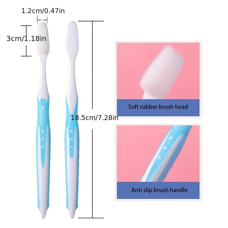 5 Pcs Extra Soft Bristle Silicone Toothbrushes for Sensitive Teeth Gums