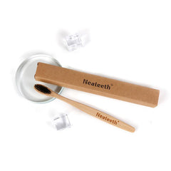 4pcs Bamboo Charcoal Toothbrushes Soft Bristles Manual Wooden Hand