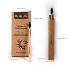 4pcs Bamboo Charcoal Toothbrushes Soft Bristles Manual Wooden Hand