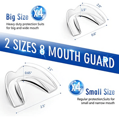 8 Pack Mouth Guard for Grinding Teeth - 2 Sizes - Light & Heavy Grinding
