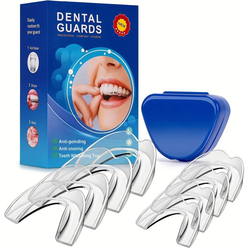8 Pack Mouth Guard for Grinding Teeth - 2 Sizes - Light & Heavy Grinding