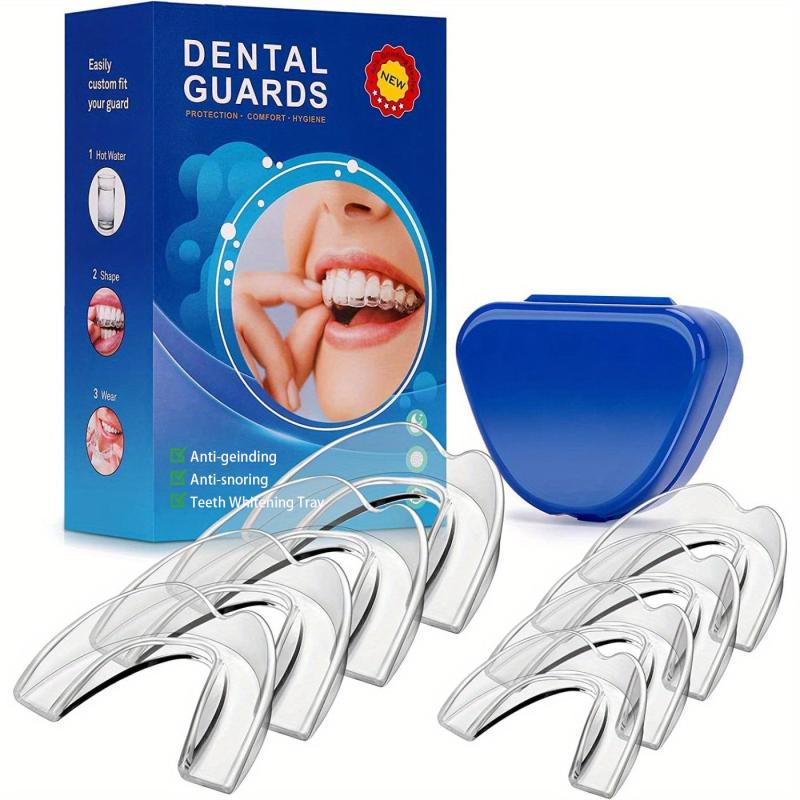 8 Pack Mouth Guard for Grinding Teeth - 2 Sizes - Light & Heavy Grinding