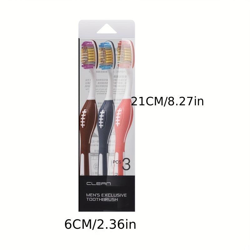 3 Pack Hard Bristle Toothbrushes for Sensitive Teeth & Gums